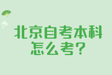 北京自考本科怎么考?