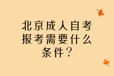 北京成人自考报考需要什么条件?