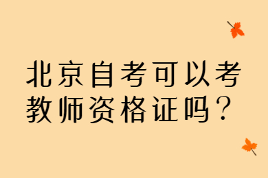 北京自考可以考教师资格证吗？