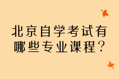 北京自学考试有哪些专业课程?