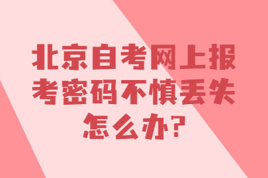 北京自考网上报考密码不慎丢失怎么办?