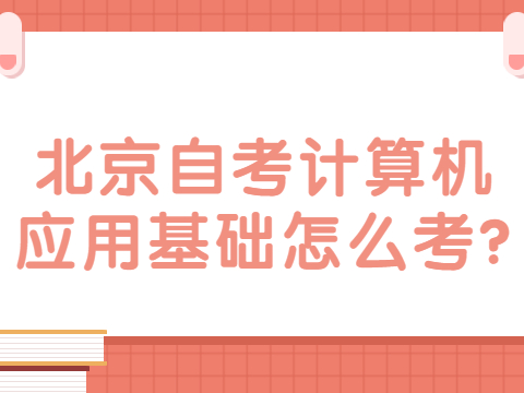 北京自考计算机应用基础怎么考?