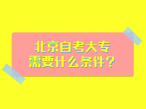 北京自考大专需要什么条件?